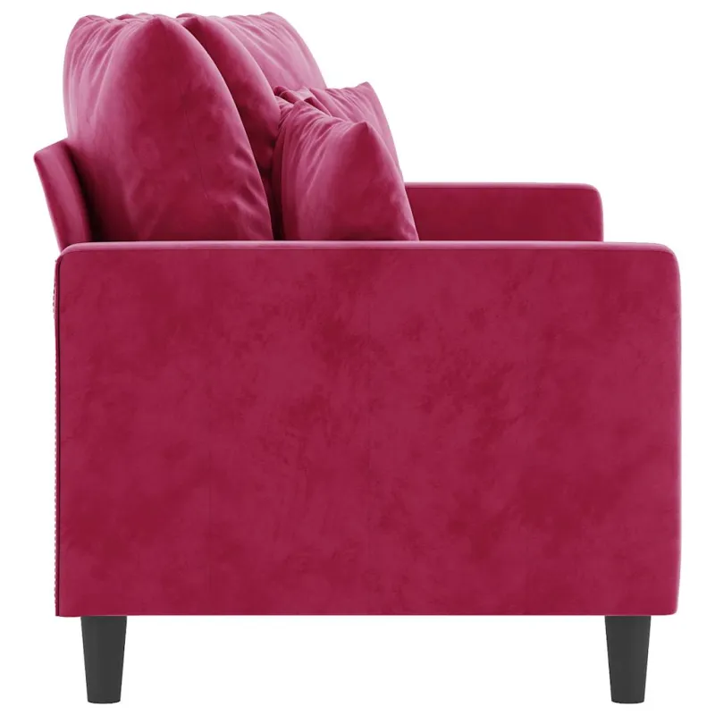 Dvivietė sofa, raudonojo vyno spalvos, 140cm, aksomas