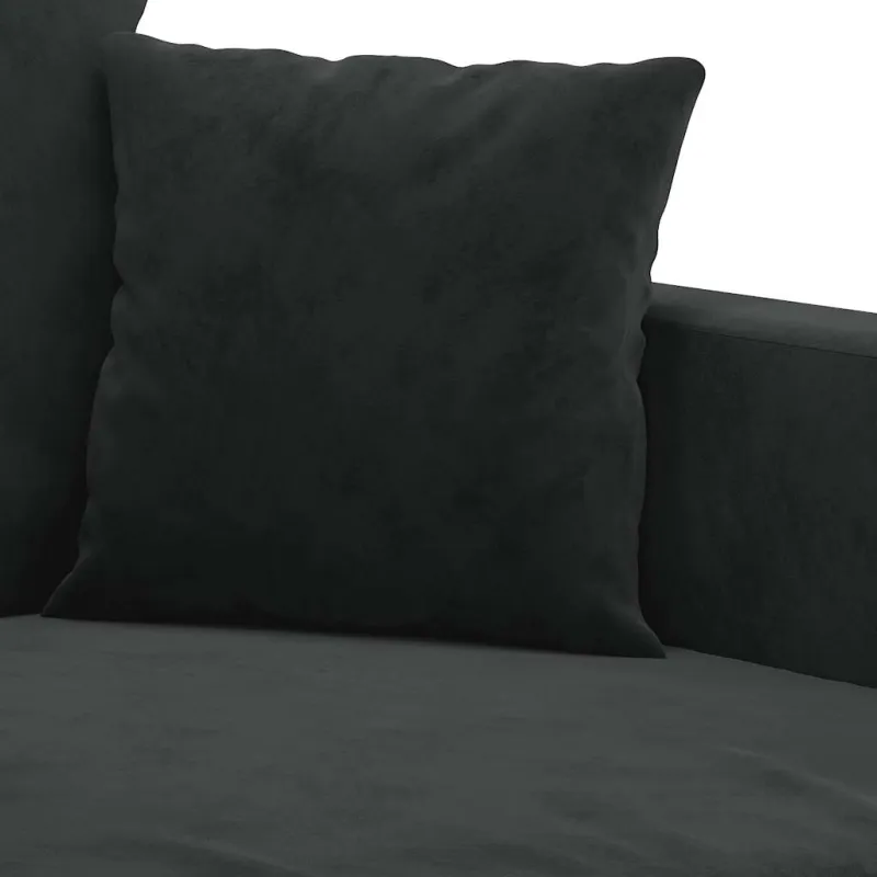 Dvivietė sofa, juodos spalvos, 140cm, aksomas