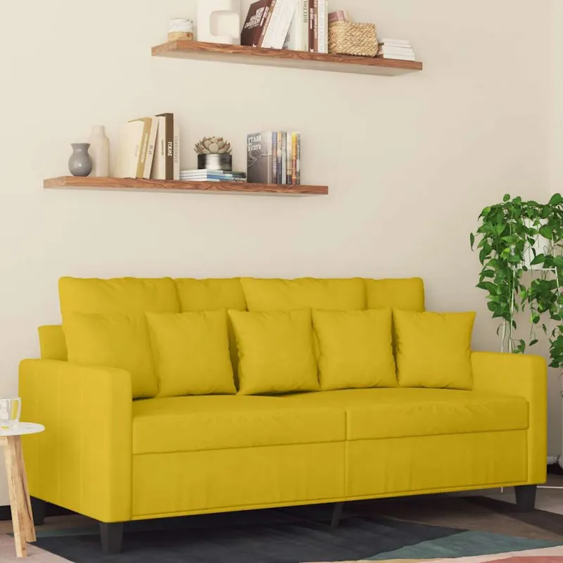 Dvivietė sofa, geltonos spalvos, 140cm, aksomas