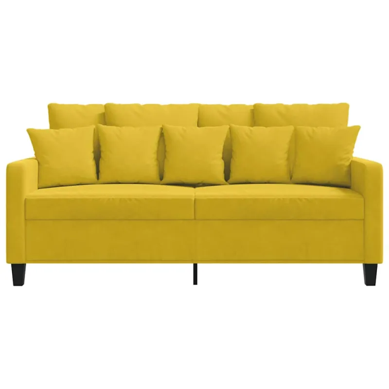 Dvivietė sofa, geltonos spalvos, 140cm, aksomas