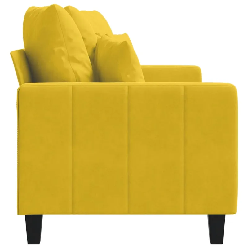 Dvivietė sofa, geltonos spalvos, 140cm, aksomas
