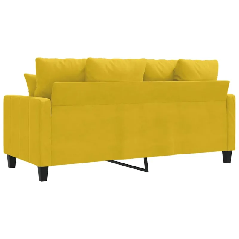 Dvivietė sofa, geltonos spalvos, 140cm, aksomas
