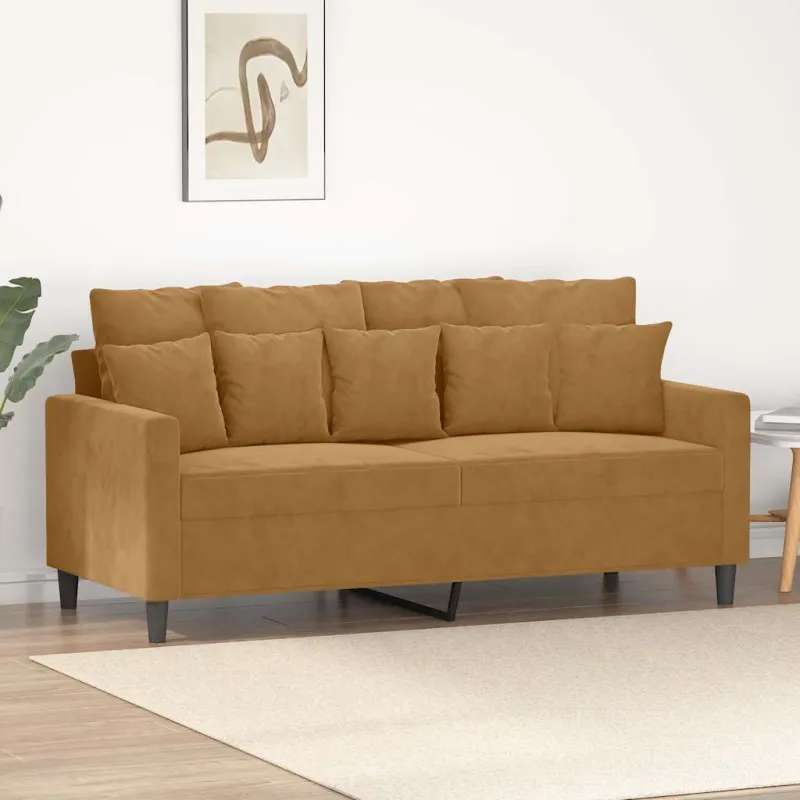 Dvivietė sofa, rudos spalvos, 140cm, aksomas