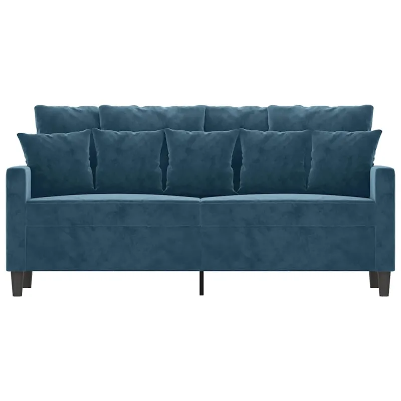 Dvivietė sofa, mėlynos spalvos, 140cm, aksomas