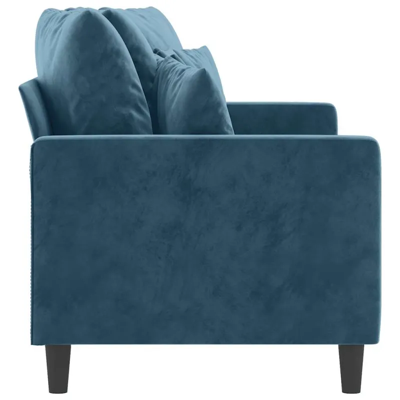 Dvivietė sofa, mėlynos spalvos, 140cm, aksomas
