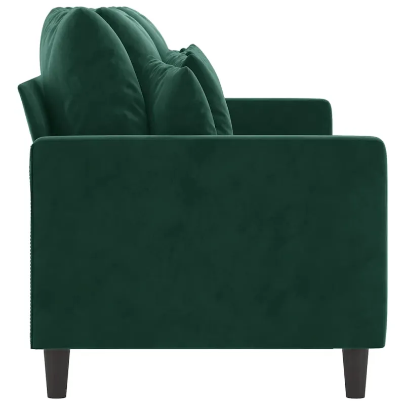 Trivietė sofa, tamsiai žalios spalvos, 180cm, aksomas