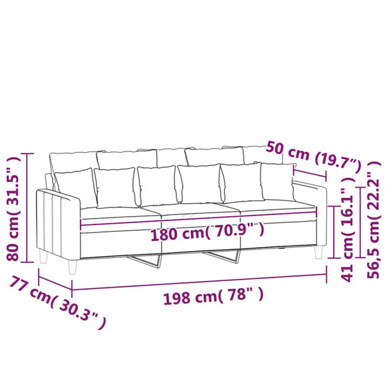 Trivietė sofa, tamsiai žalios spalvos, 180cm, aksomas