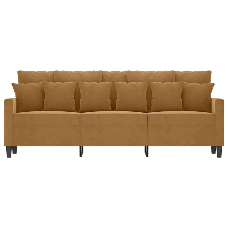 Trivietė sofa, rudos spalvos, 180cm, aksomas