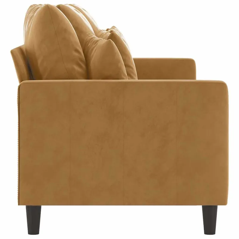 Trivietė sofa, rudos spalvos, 180cm, aksomas