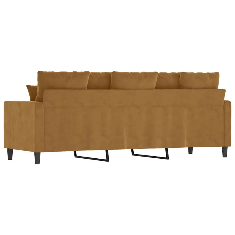 Trivietė sofa, rudos spalvos, 180cm, aksomas