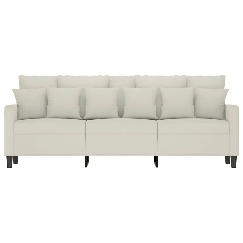Trivietė sofa, kreminės spalvos, 180cm, aksomas
