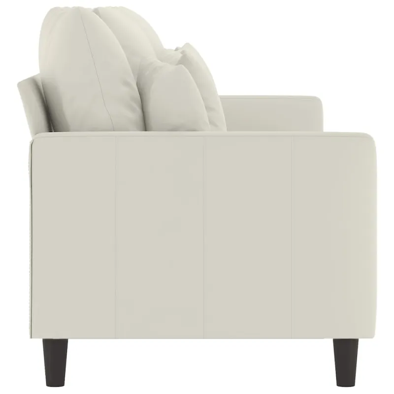 Trivietė sofa, kreminės spalvos, 180cm, aksomas
