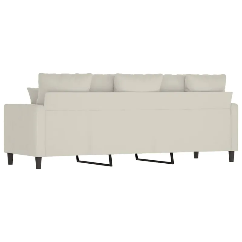 Trivietė sofa, kreminės spalvos, 180cm, aksomas