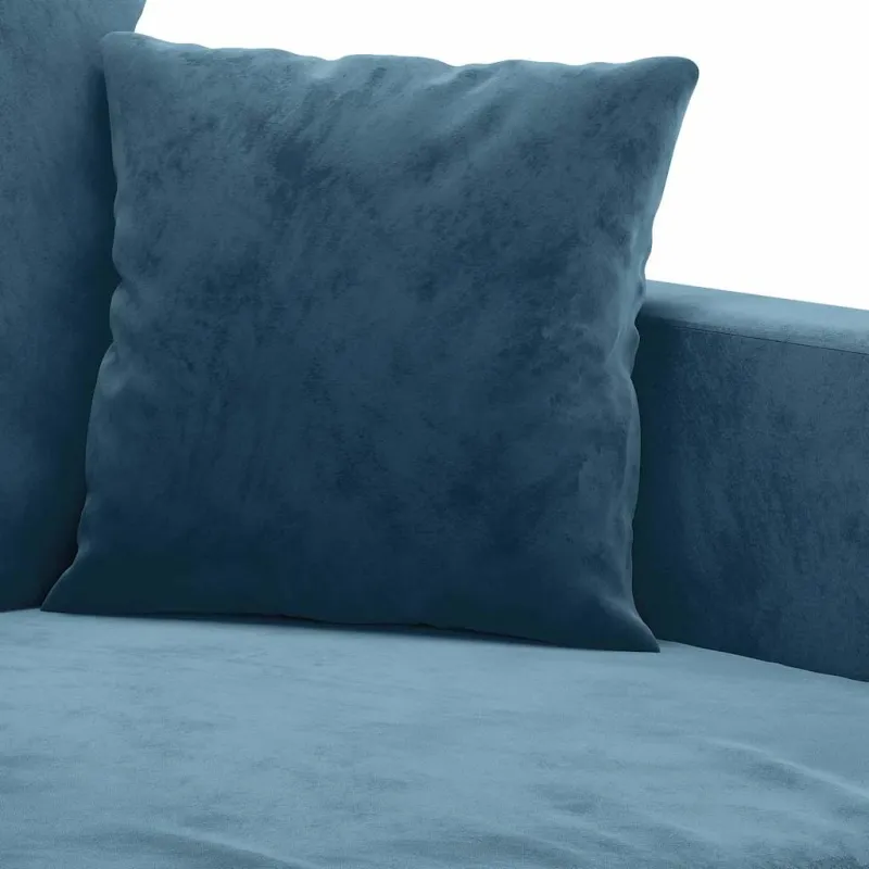 Trivietė sofa, mėlynos spalvos, 180cm, aksomas
