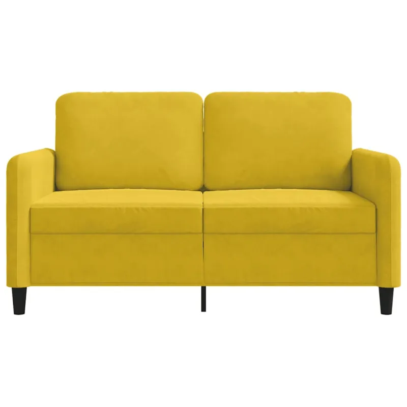 Dvivietė sofa, geltonos spalvos, 120cm, aksomas