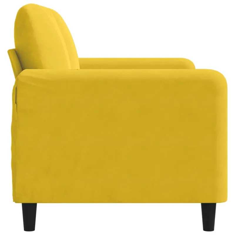 Dvivietė sofa, geltonos spalvos, 120cm, aksomas