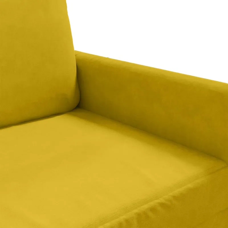 Dvivietė sofa, geltonos spalvos, 120cm, aksomas
