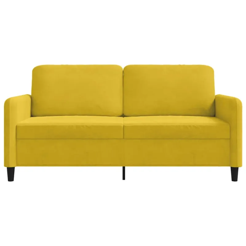 Dvivietė sofa, geltonos spalvos, 140cm, aksomas