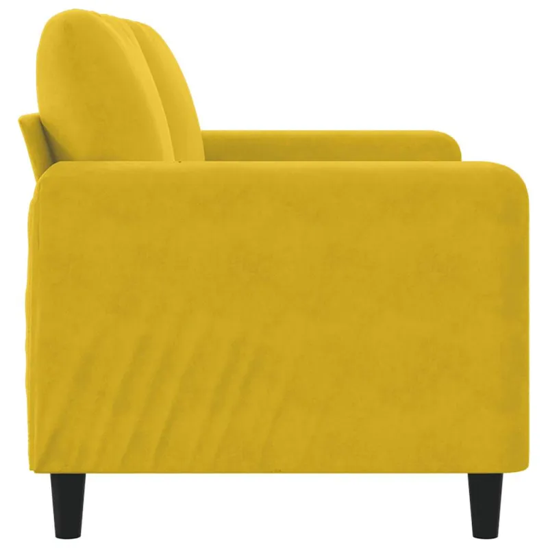 Dvivietė sofa, geltonos spalvos, 140cm, aksomas