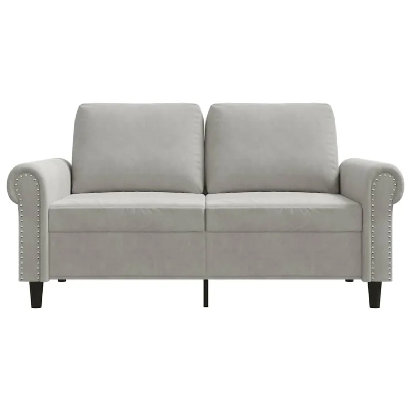 Dvivietė sofa, šviesiai pilkos spalvos, 120cm, aksomas