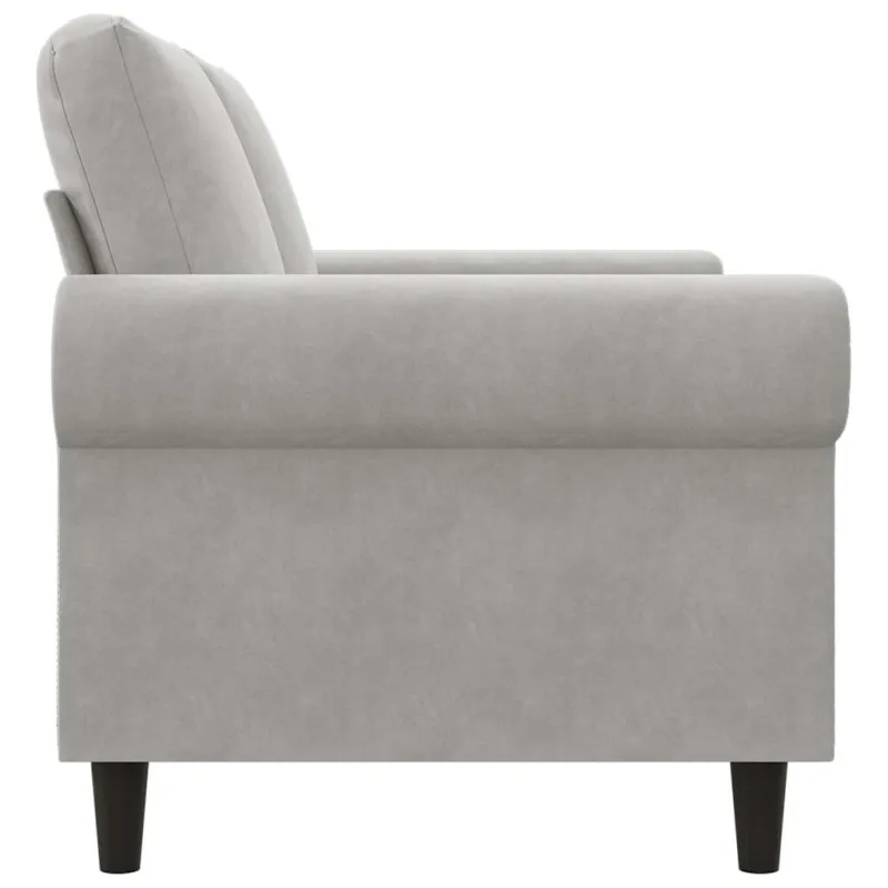Dvivietė sofa, šviesiai pilkos spalvos, 120cm, aksomas