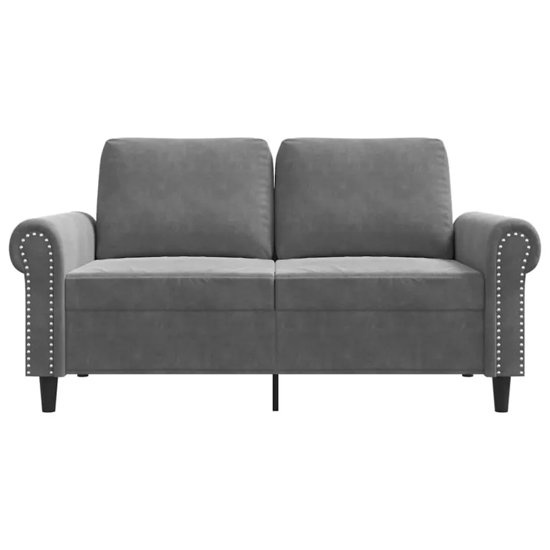 Dvivietė sofa, tamsiai pilkos spalvos, 120cm, aksomas