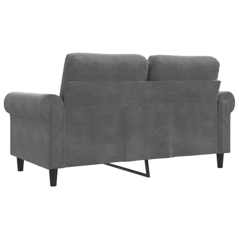 Dvivietė sofa, tamsiai pilkos spalvos, 120cm, aksomas