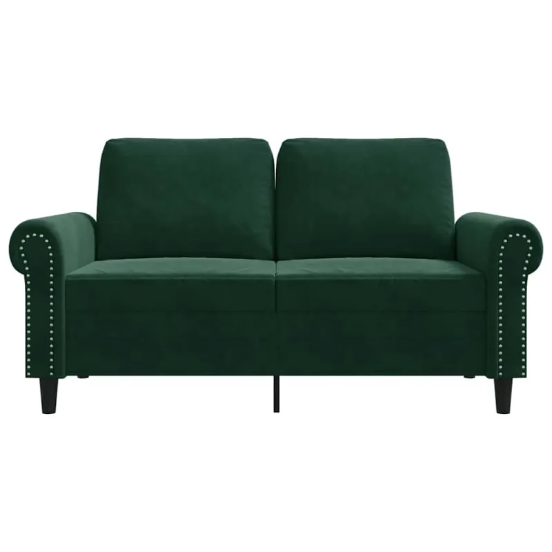 Dvivietė sofa, tamsiai žalios spalvos, 120cm, aksomas