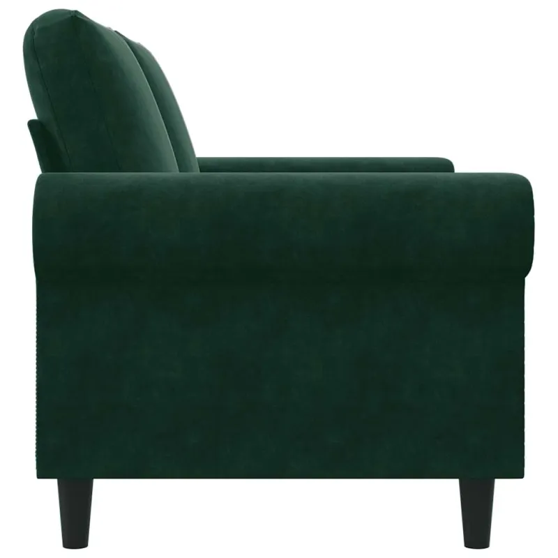 Dvivietė sofa, tamsiai žalios spalvos, 120cm, aksomas