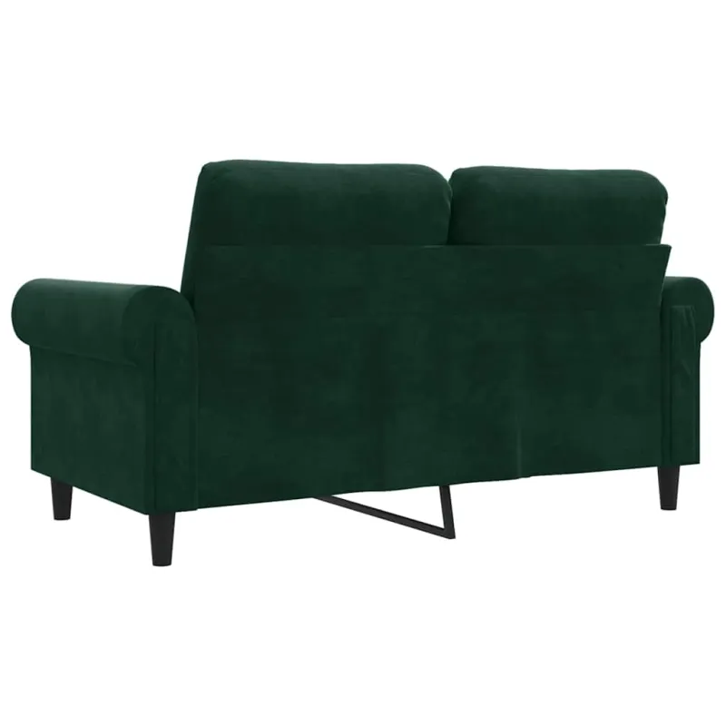 Dvivietė sofa, tamsiai žalios spalvos, 120cm, aksomas