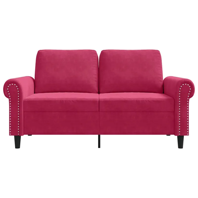 Dvivietė sofa, raudonojo vyno spalvos, 120cm, aksomas