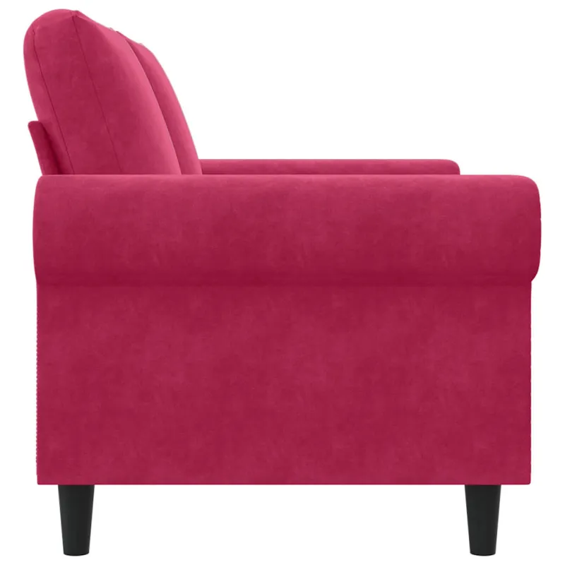 Dvivietė sofa, raudonojo vyno spalvos, 120cm, aksomas