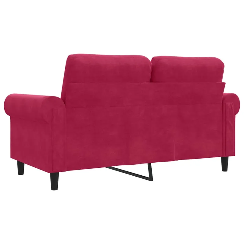 Dvivietė sofa, raudonojo vyno spalvos, 120cm, aksomas
