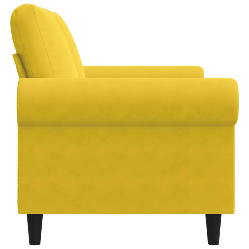 Dvivietė sofa, geltonos spalvos, 120cm, aksomas