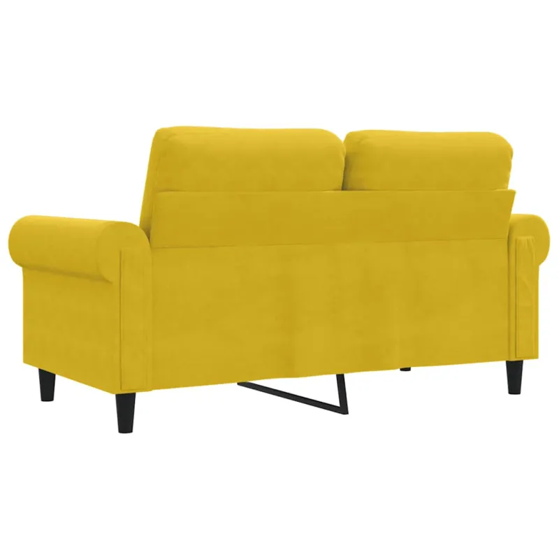 Dvivietė sofa, geltonos spalvos, 120cm, aksomas
