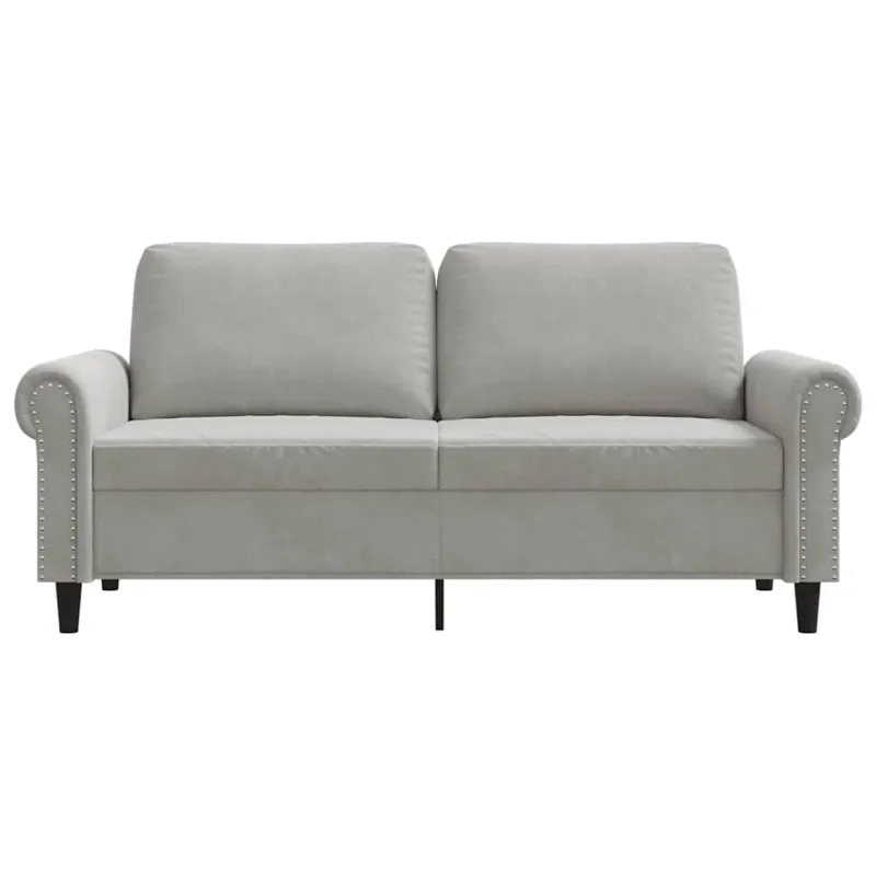 Dvivietė sofa, šviesiai pilkos spalvos, 140cm, aksomas