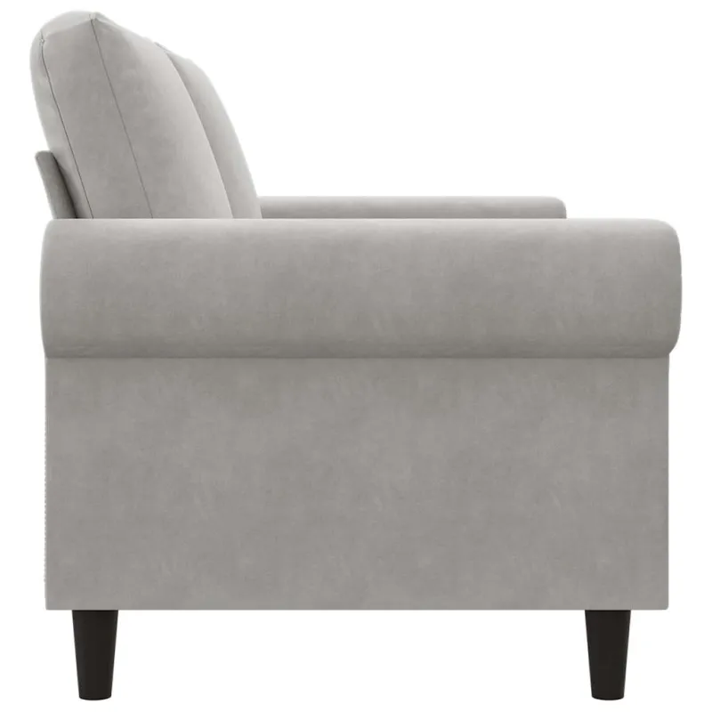 Dvivietė sofa, šviesiai pilkos spalvos, 140cm, aksomas