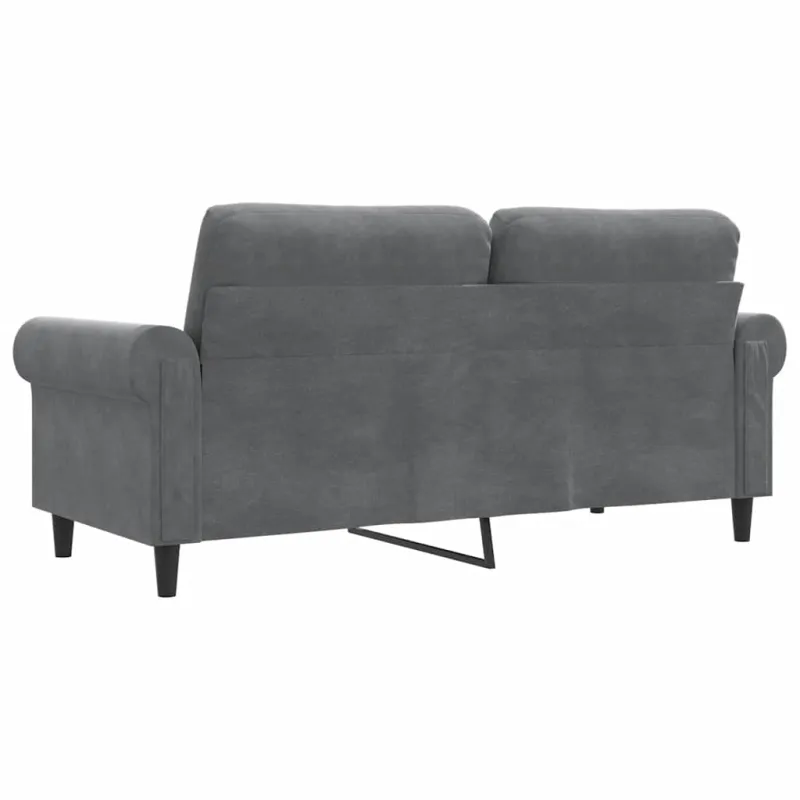 Dvivietė sofa, tamsiai pilkos spalvos, 140cm, aksomas
