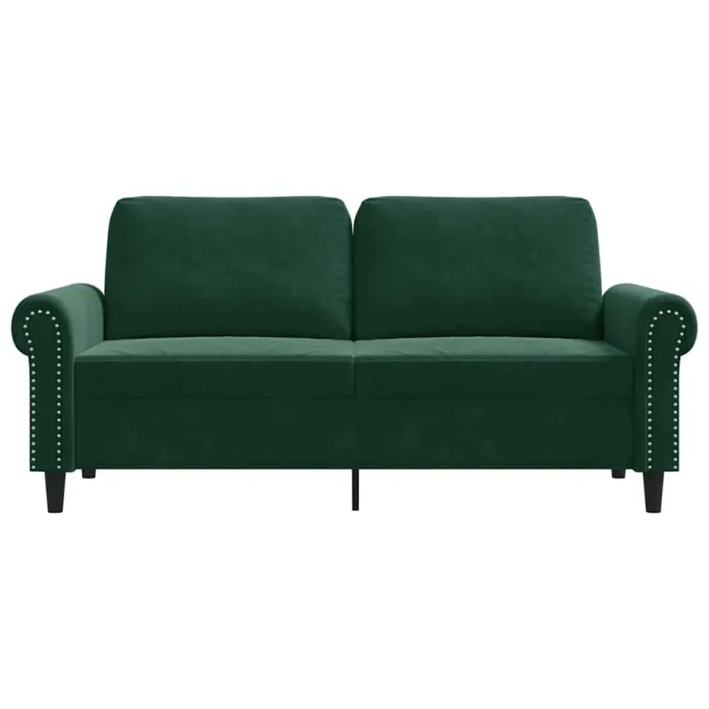 Dvivietė sofa, tamsiai žalios spalvos, 140cm, aksomas