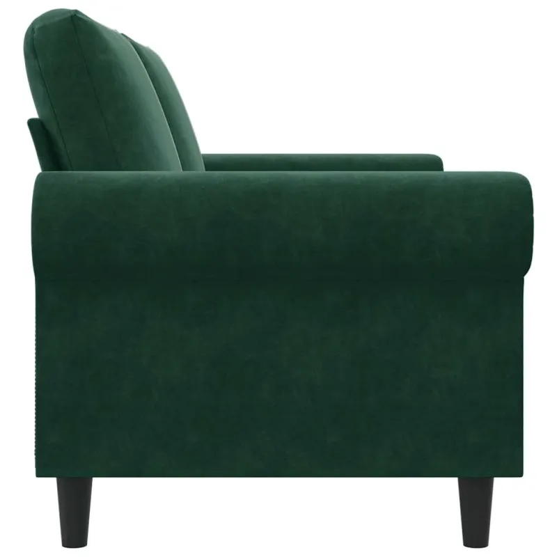 Dvivietė sofa, tamsiai žalios spalvos, 140cm, aksomas