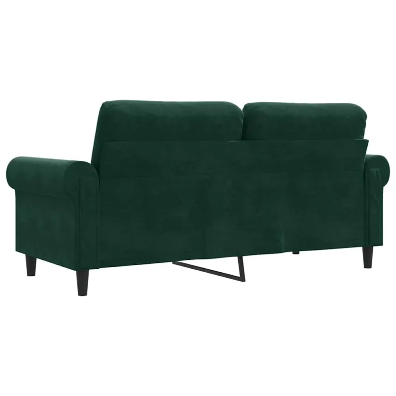 Dvivietė sofa, tamsiai žalios spalvos, 140cm, aksomas
