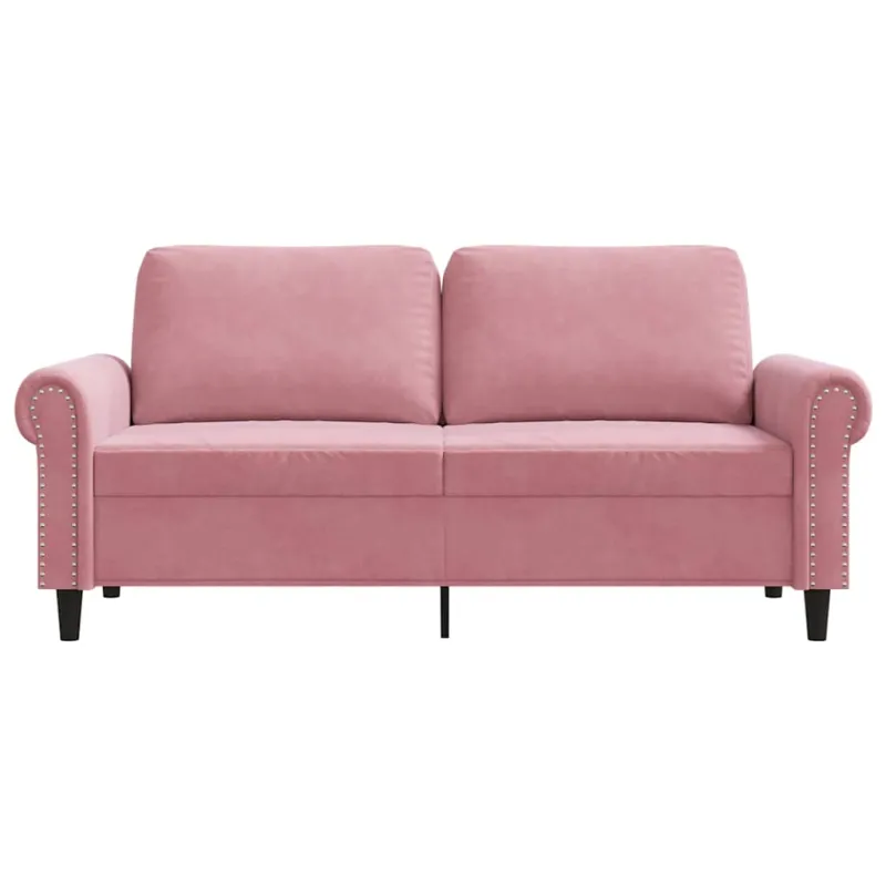 Dvivietė sofa, rožinės spalvos, 140cm, aksomas