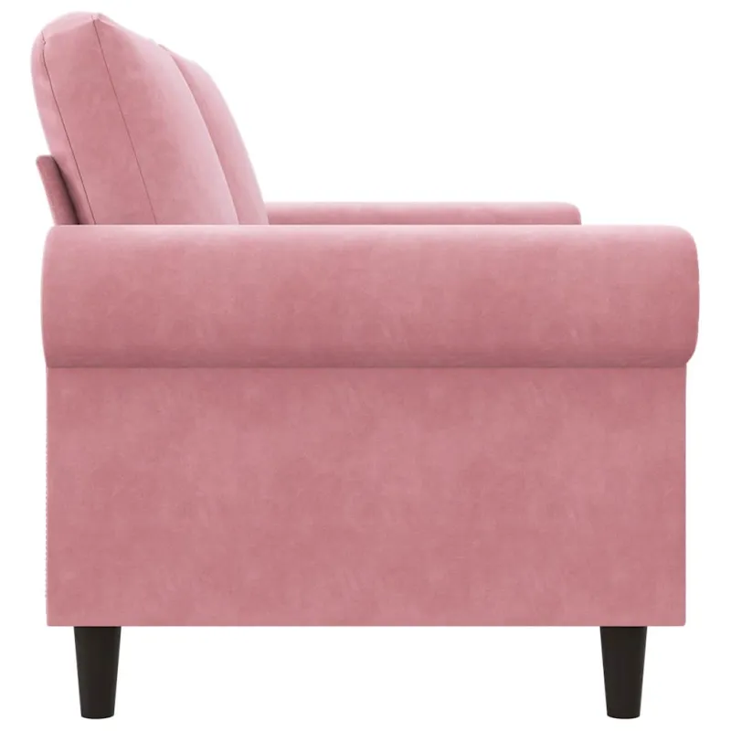 Dvivietė sofa, rožinės spalvos, 140cm, aksomas