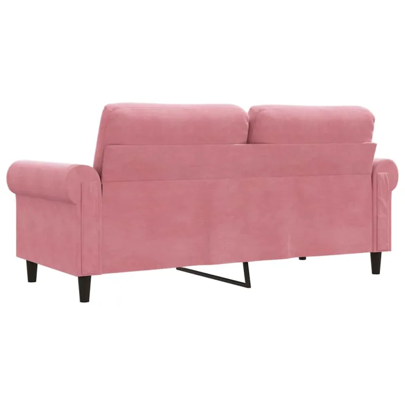 Dvivietė sofa, rožinės spalvos, 140cm, aksomas