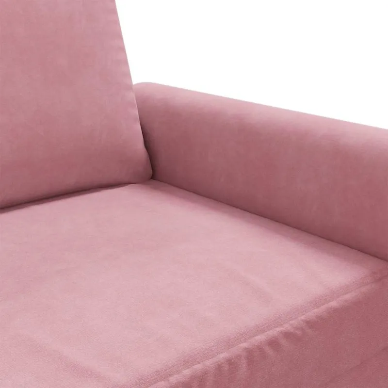 Dvivietė sofa, rožinės spalvos, 140cm, aksomas