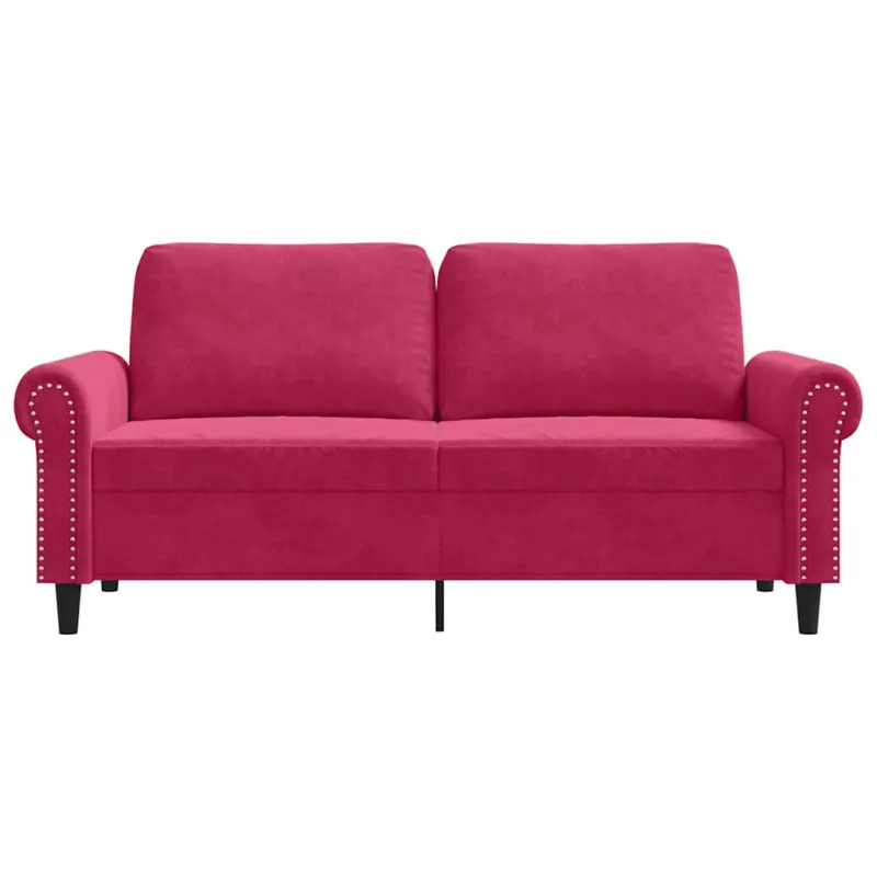 Dvivietė sofa, raudonojo vyno spalvos, 140cm, aksomas