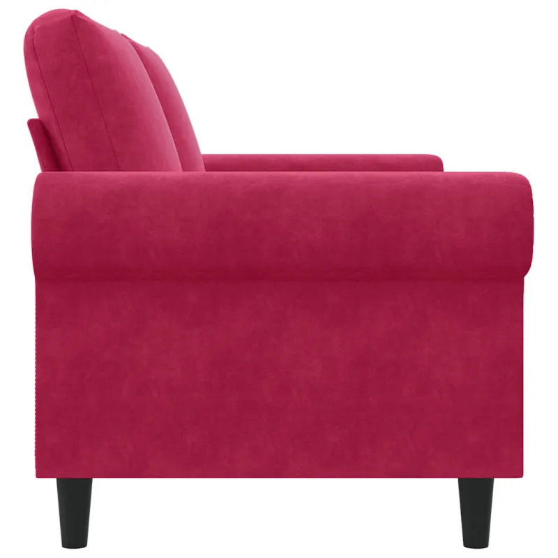Dvivietė sofa, raudonojo vyno spalvos, 140cm, aksomas