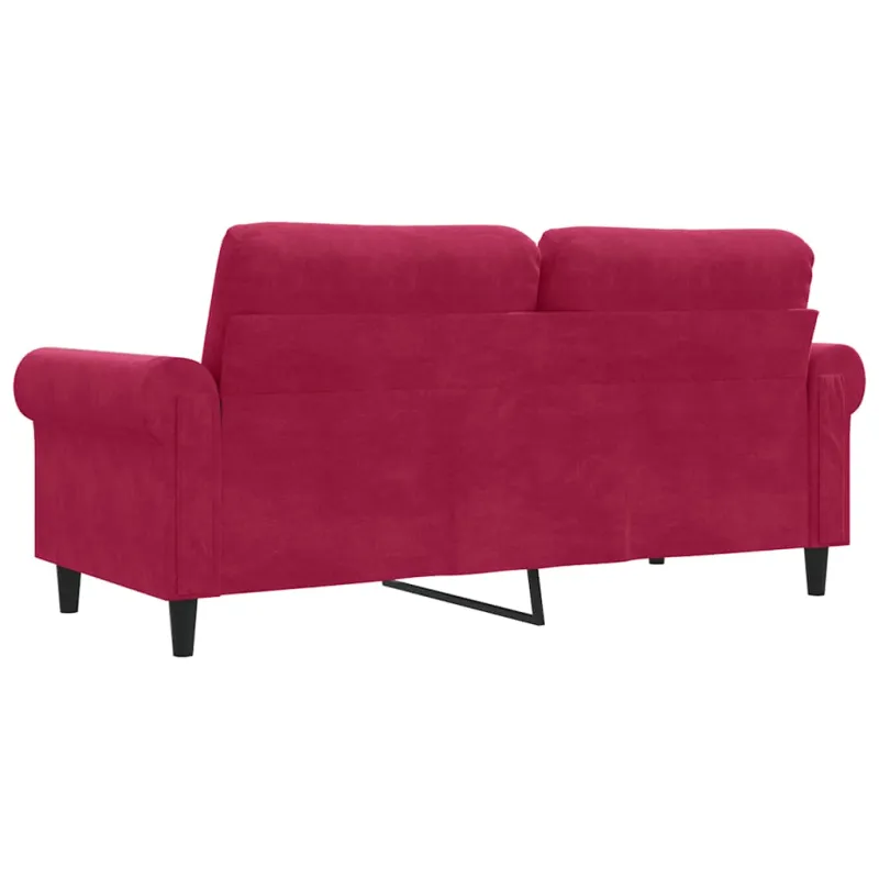 Dvivietė sofa, raudonojo vyno spalvos, 140cm, aksomas