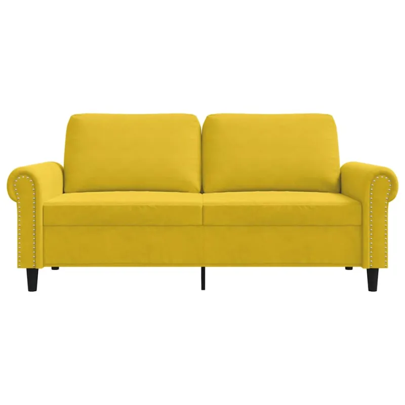 Dvivietė sofa, geltonos spalvos, 140cm, aksomas
