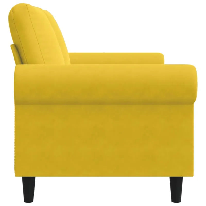 Dvivietė sofa, geltonos spalvos, 140cm, aksomas